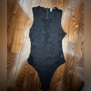 Rehab Black Floral Lace Bodysuit